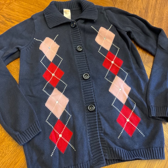 GYMBOREE girls buttoned argyle sweater - Picture 2 of 5